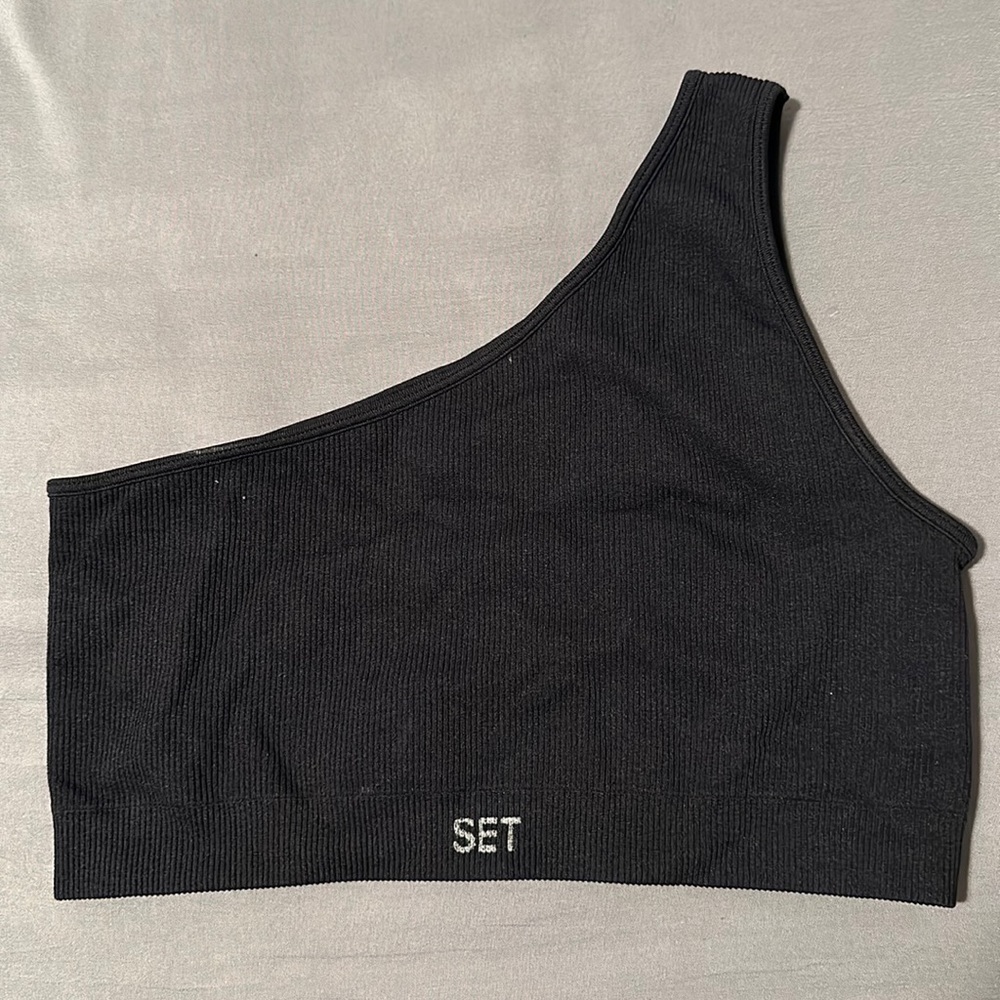 SETACTIVE SCULPTFLEX RIBBED ONE SHOULDER ONYX